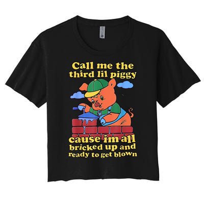 Call Me The Third Lil Piggy Women's Crop Top Tee