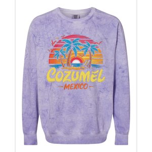 Cozumel Mexico Tropical Sunset Beach Souvenir Vacation Colorblast Crewneck Sweatshirt