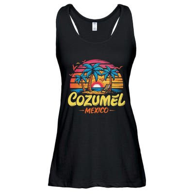 Cozumel Mexico Tropical Sunset Beach Souvenir Vacation Ladies Essential Flowy Tank
