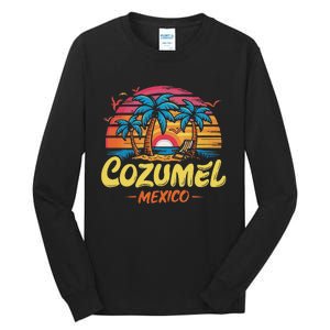 Cozumel Mexico Tropical Sunset Beach Souvenir Vacation Tall Long Sleeve T-Shirt