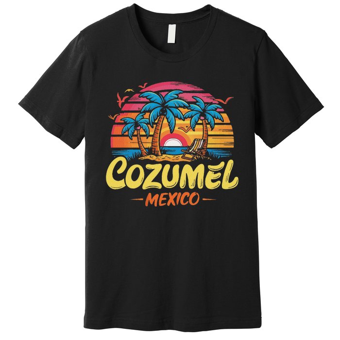 Cozumel Mexico Tropical Sunset Beach Souvenir Vacation Premium T-Shirt