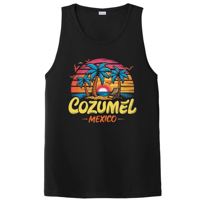 Cozumel Mexico Tropical Sunset Beach Souvenir Vacation PosiCharge Competitor Tank