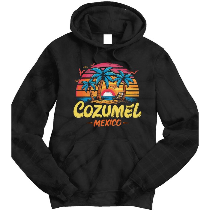 Cozumel Mexico Tropical Sunset Beach Souvenir Vacation Tie Dye Hoodie