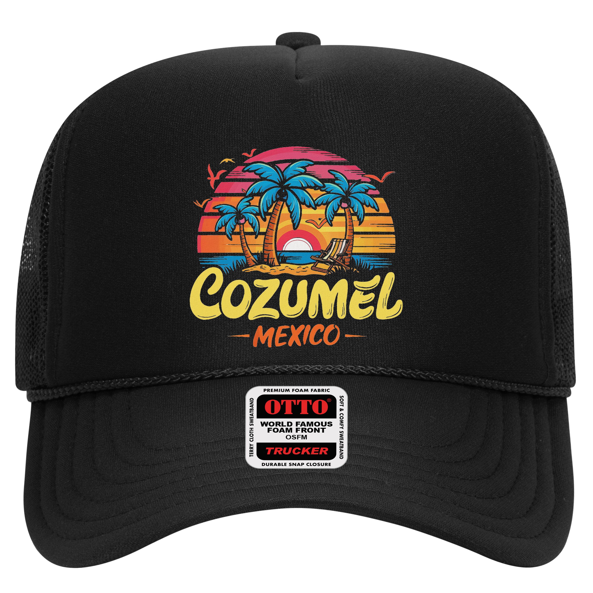 Cozumel Mexico Tropical Sunset Beach Souvenir Vacation Hat