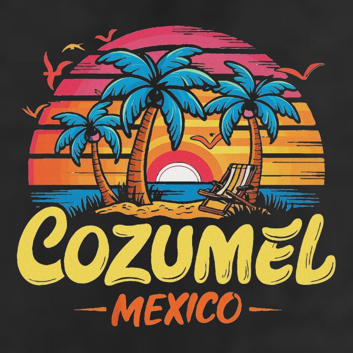 Cozumel Mexico Tropical Sunset Beach Souvenir Vacation Hat