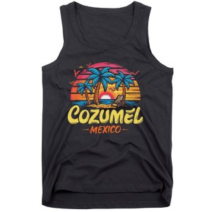 Cozumel Mexico Tropical Sunset Beach Souvenir Vacation Tank Top