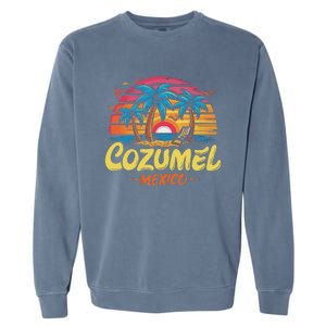 Cozumel Mexico Tropical Sunset Beach Souvenir Vacation Garment-Dyed Sweatshirt