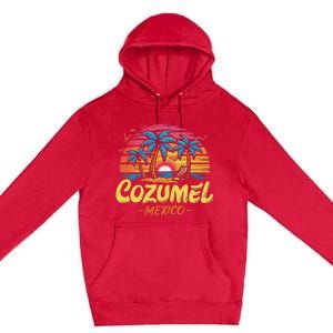 Cozumel Mexico Tropical Sunset Beach Souvenir Vacation Premium Pullover Hoodie