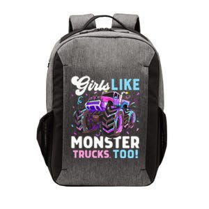 Cute Monster Truck Girls Like Monster Trucks Too Vector Backpack