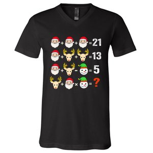 Christmas Math Teacher Funny Christmas V-Neck T-Shirt