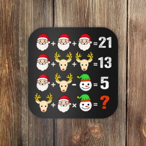 Christmas Math Teacher Funny Christmas Coaster