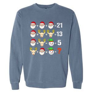 Christmas Math Teacher Funny Christmas Garment-Dyed Sweatshirt