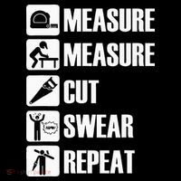 Carpenter Measure Times Cut Swear Repeat Father's Day Button