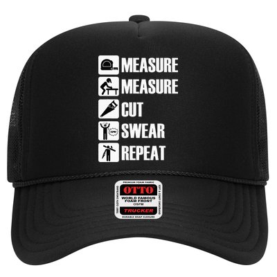 Carpenter Measure Times Cut Swear Repeat Father's Day Trucker Hat