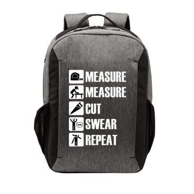 Carpenter Measure Times Cut Swear Repeat Father's Day Vector Backpack