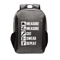 Carpenter Measure Times Cut Swear Repeat Father's Day Vector Backpack