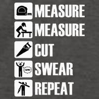 Carpenter Measure Times Cut Swear Repeat Father's Day Vector Backpack