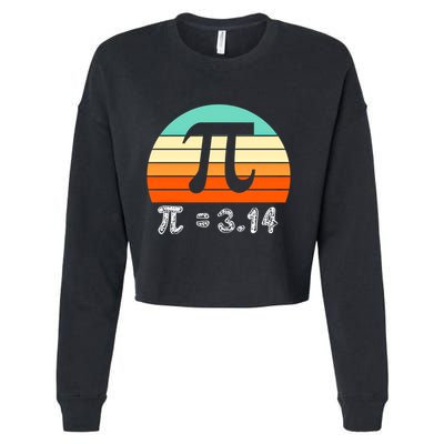 Cool Math Teacher Student Future Engineer Funny Happy Pi Day Gift Cropped Pullover Crew
