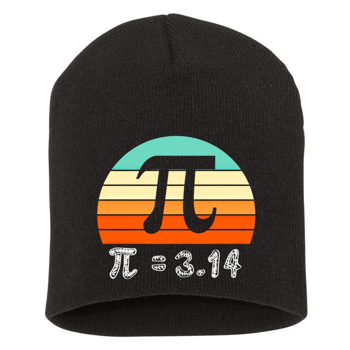 Cool Math Teacher Student Future Engineer Funny Happy Pi Day Gift Short Acrylic Beanie