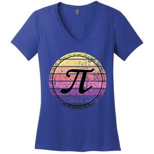 Cool Math Teacher Student Pi Day Digits Funny Happy Pi Day Gift Women's V-Neck T-Shirt