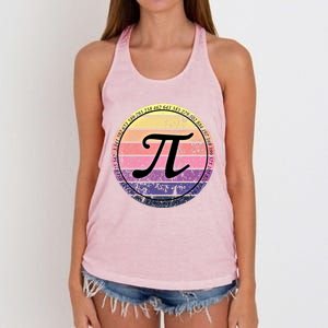 Cool Math Teacher Student Pi Day Digits Funny Happy Pi Day Gift Women's Knotted Racerback Tank