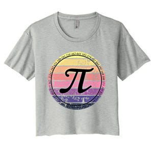 Cool Math Teacher Student Pi Day Digits Funny Happy Pi Day Gift Women's Crop Top Tee