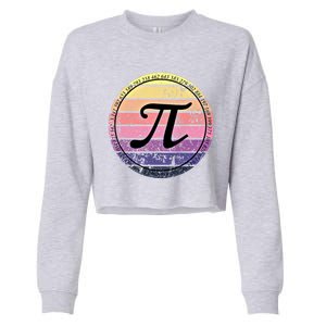 Cool Math Teacher Student Pi Day Digits Funny Happy Pi Day Gift Cropped Pullover Crew