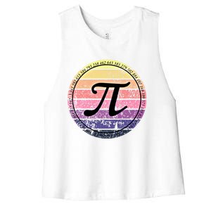 Cool Math Teacher Student Pi Day Digits Funny Happy Pi Day Gift Women's Racerback Cropped Tank