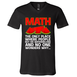 Cool Math Teacher For Men Women Mathematics Math Lover Humor V-Neck T-Shirt