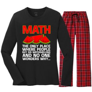 Cool Math Teacher For Men Women Mathematics Math Lover Humor Women's Long Sleeve Flannel Pajama Set 