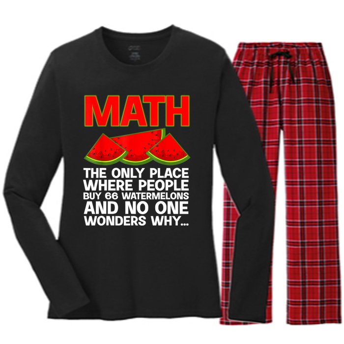 Cool Math Teacher For Men Women Mathematics Math Lover Humor Women's Long Sleeve Flannel Pajama Set 