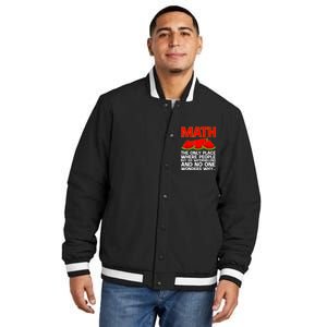 Cool Math Teacher For Men Women Mathematics Math Lover Humor Insulated Varsity Jacket