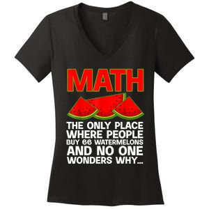 Cool Math Teacher For Men Women Mathematics Math Lover Humor Women's V-Neck T-Shirt