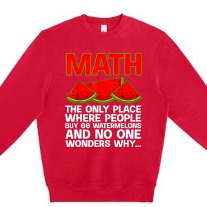 Cool Math Teacher For Men Women Mathematics Math Lover Humor Premium Crewneck Sweatshirt