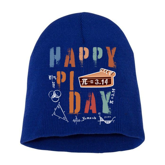 Cool Math Teacher Student S S Funny Happy Pi Day Gift Short Acrylic Beanie