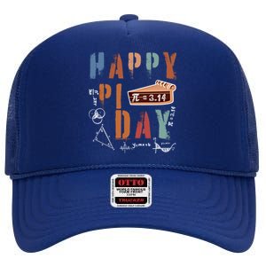 Cool Math Teacher Student S S Funny Happy Pi Day Gift High Crown Mesh Back Trucker Hat