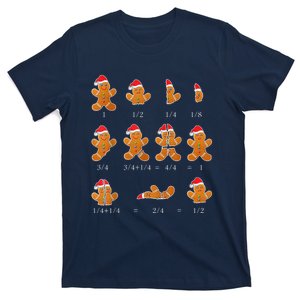 Christmas Math Teacher Equation Gingerbread With Santa Hat T-Shirt