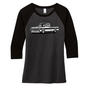 C10 Mini Truck Lowrider Slammed Women's Tri-Blend 3/4-Sleeve Raglan Shirt