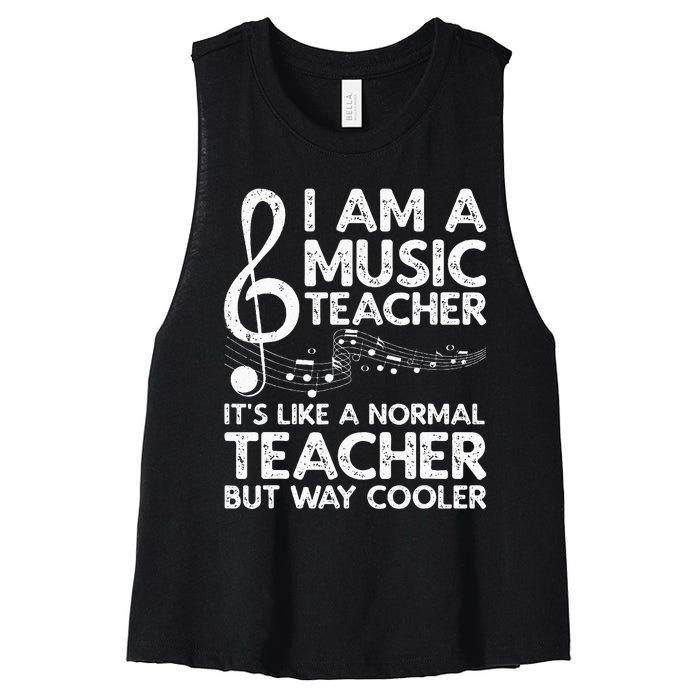 Cool Music Teacher School Orchestra Coach Women's Racerback Cropped Tank