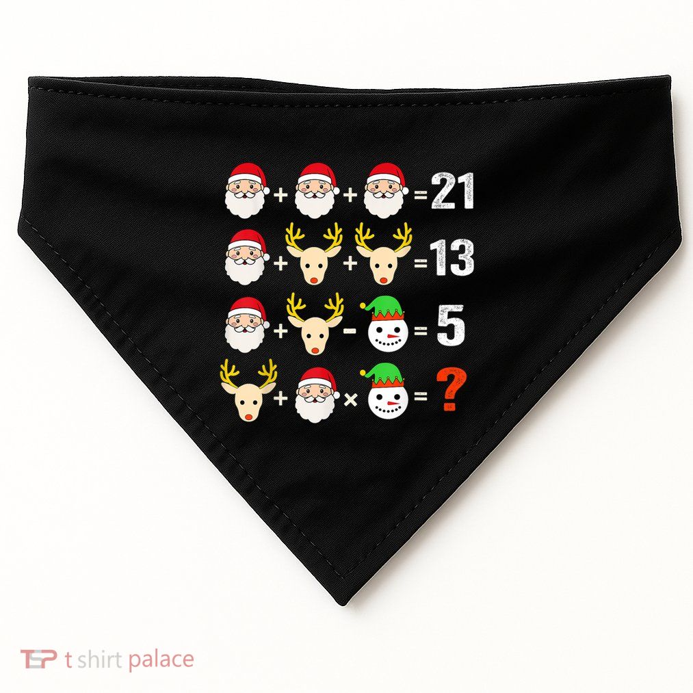 Christmas Math Teacher Funny Christmas USA-Made Doggie Bandana
