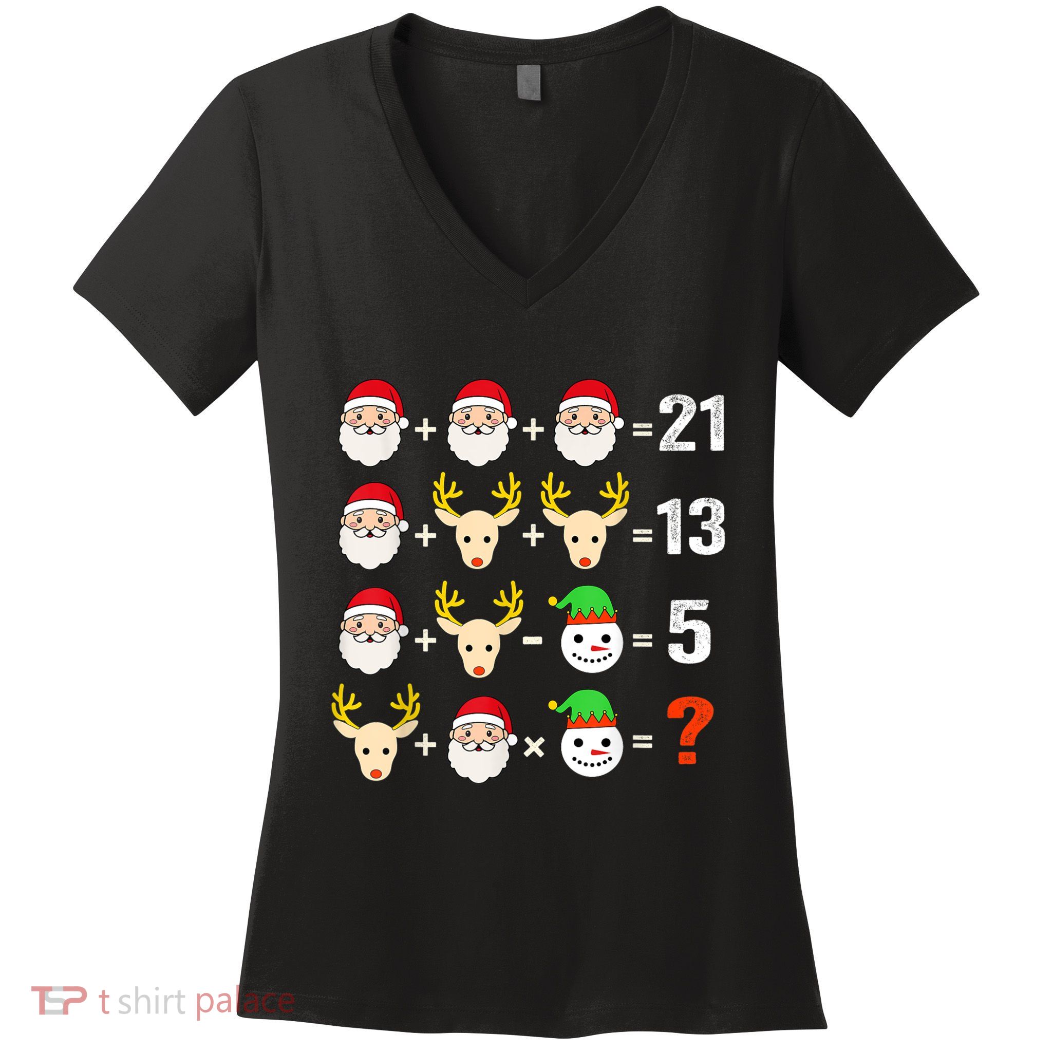 Christmas Math Teacher Funny Christmas Women's V-Neck T-Shirt