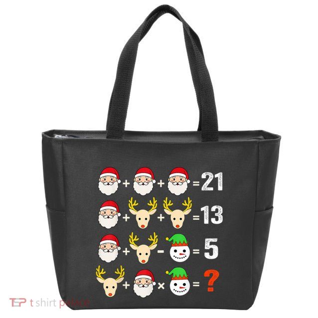Christmas Math Teacher Funny Christmas Zip Tote Bag