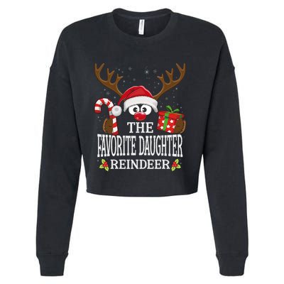 Christmas Matching The Favorite Daughter Reindeer Family Cropped Pullover Crew