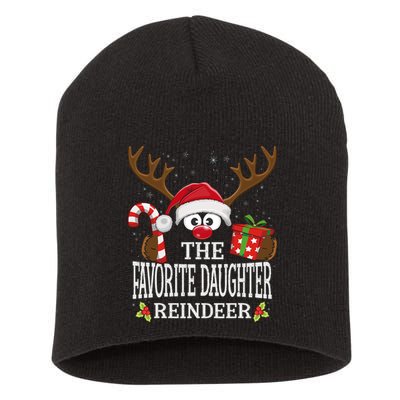 Christmas Matching The Favorite Daughter Reindeer Family Short Acrylic Beanie