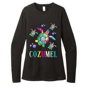 Cozumel Mexico Tie Dye Sea Turtle Womens CVC Long Sleeve Shirt