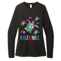 Cozumel Mexico Tie Dye Sea Turtle Womens CVC Long Sleeve Shirt