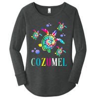 Cozumel Mexico Tie Dye Sea Turtle Women's Perfect Tri Tunic Long Sleeve Shirt