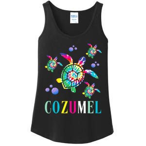 Cozumel Mexico Tie Dye Sea Turtle Ladies Essential Tank