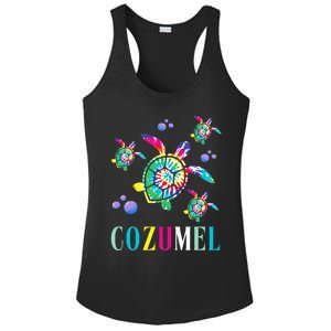 Cozumel Mexico Tie Dye Sea Turtle Ladies PosiCharge Competitor Racerback Tank