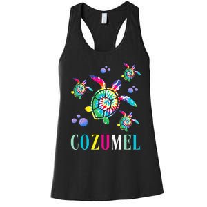 Cozumel Mexico Tie Dye Sea Turtle Women's Racerback Tank